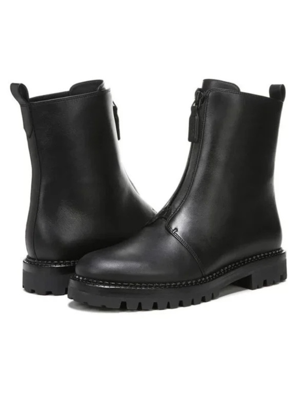 VINCE Cabria Ankle Boot Front Zip Water Resistant | Black